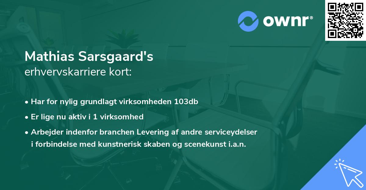 Mathias Sarsgaard's erhvervskarriere kort