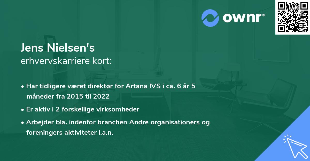 Jens Nielsen's erhvervskarriere kort