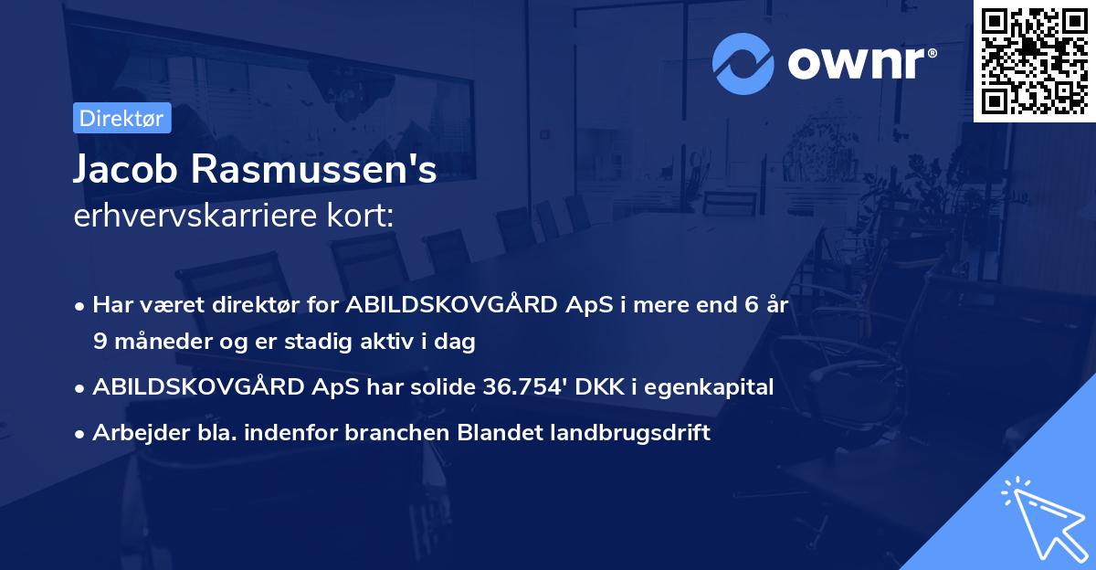 Jacob Rasmussen's erhvervskarriere kort