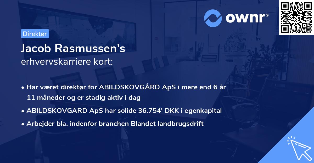 Jacob Rasmussen's erhvervskarriere kort