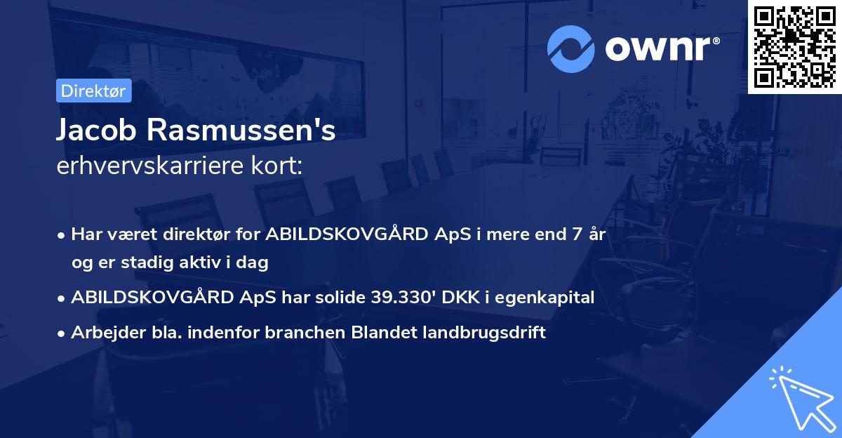 Jacob Rasmussen's erhvervskarriere kort