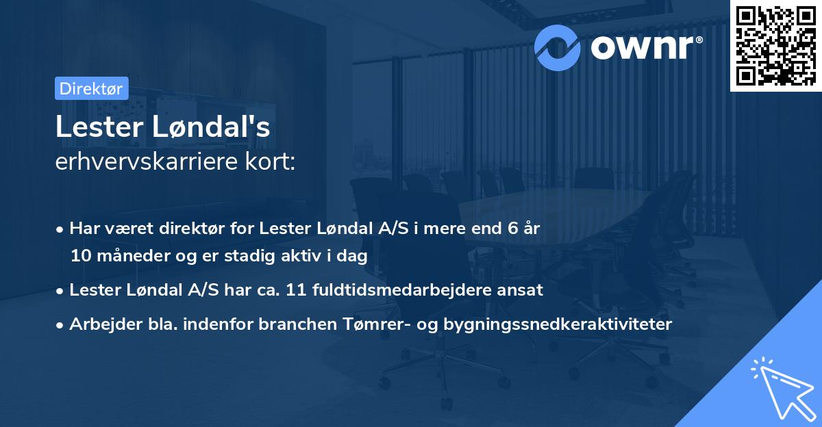 Lester Løndal's erhvervskarriere kort