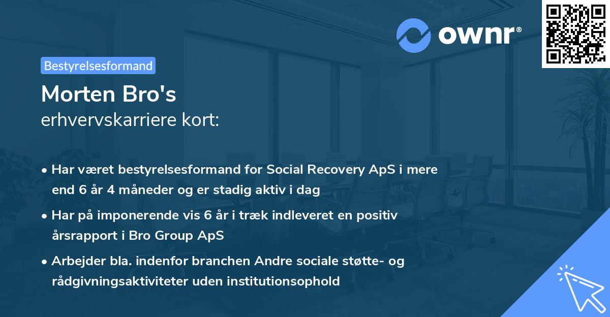 Morten Bro's erhvervskarriere kort