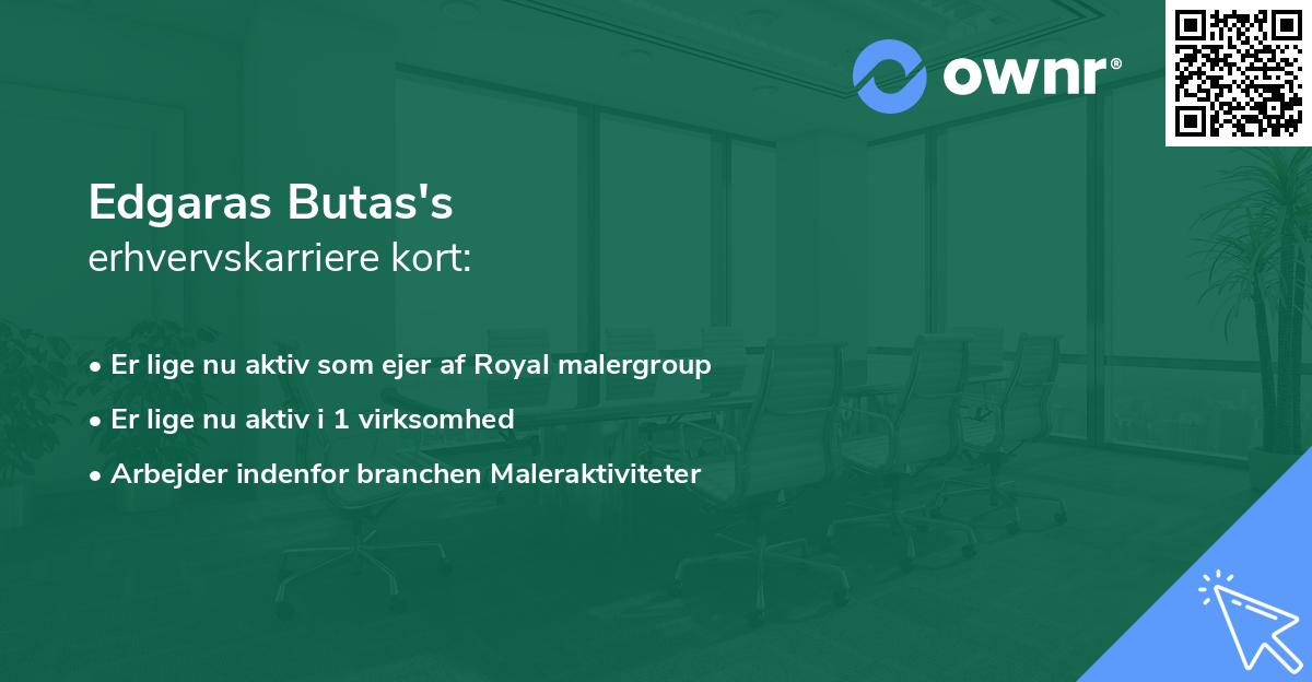 Edgaras Butas's erhvervskarriere kort