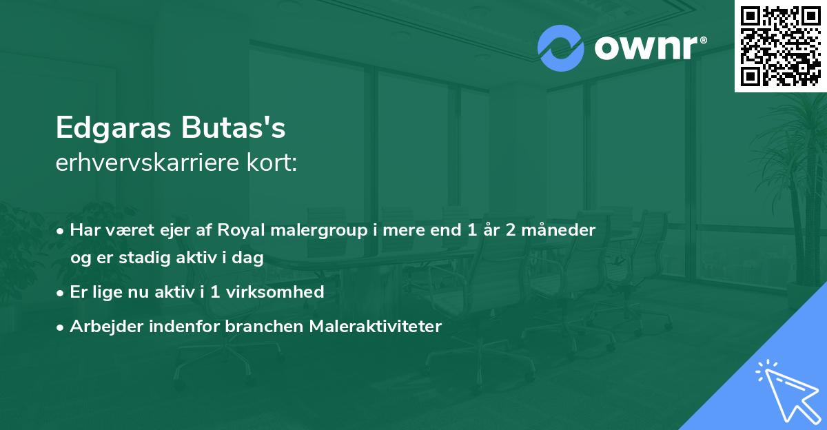 Edgaras Butas's erhvervskarriere kort