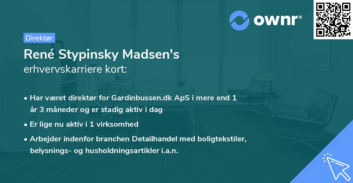 René Stypinsky Madsen's erhvervskarriere kort