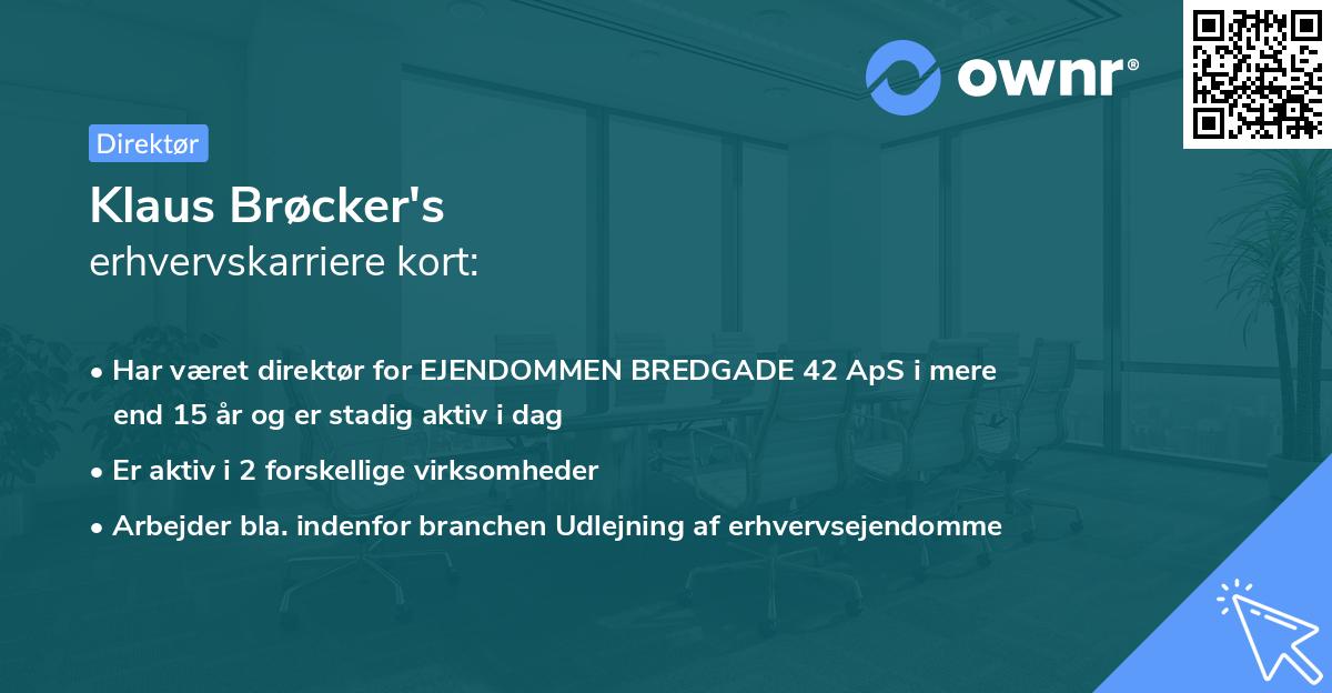 Klaus Brøcker's erhvervskarriere kort