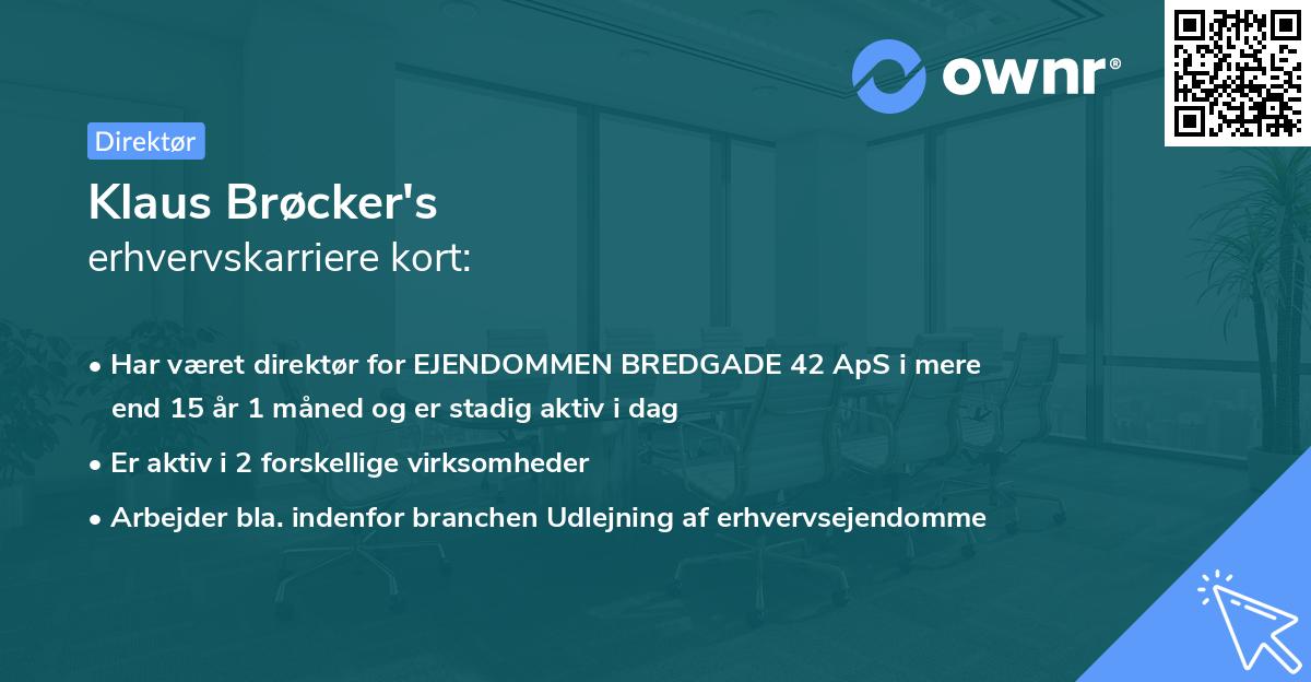 Klaus Brøcker's erhvervskarriere kort