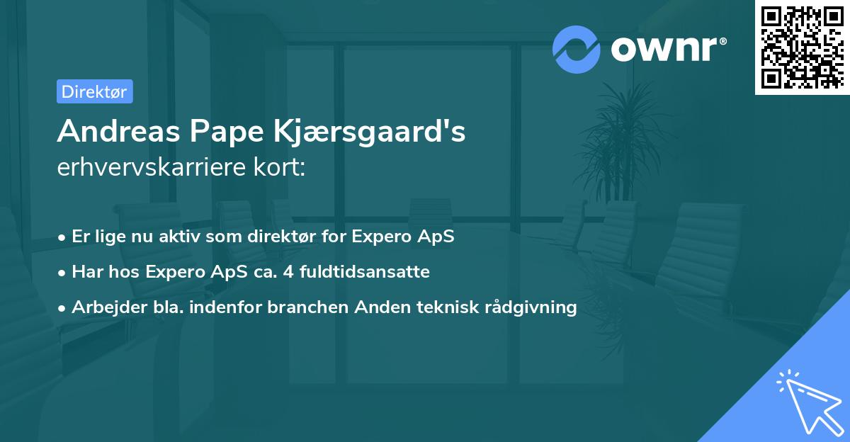 Andreas Pape Kjærsgaard's erhvervskarriere kort