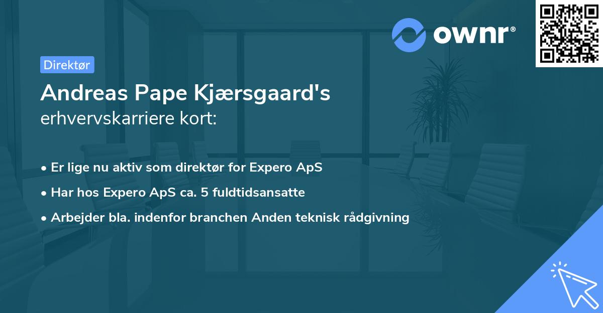 Andreas Pape Kjærsgaard's erhvervskarriere kort