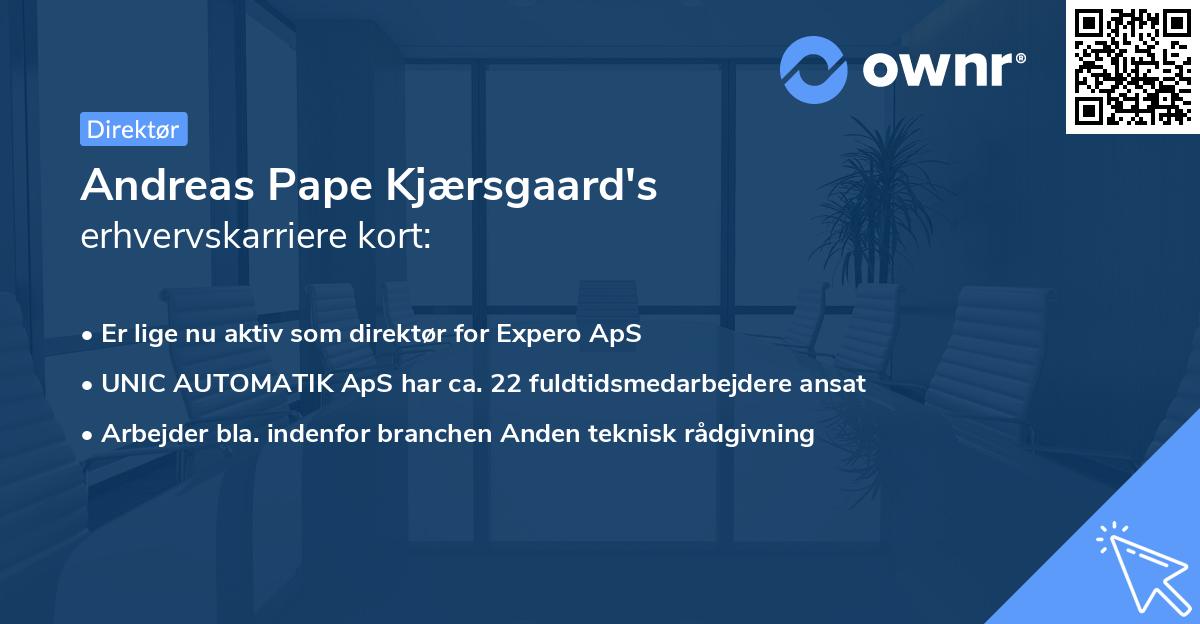 Andreas Pape Kjærsgaard's erhvervskarriere kort