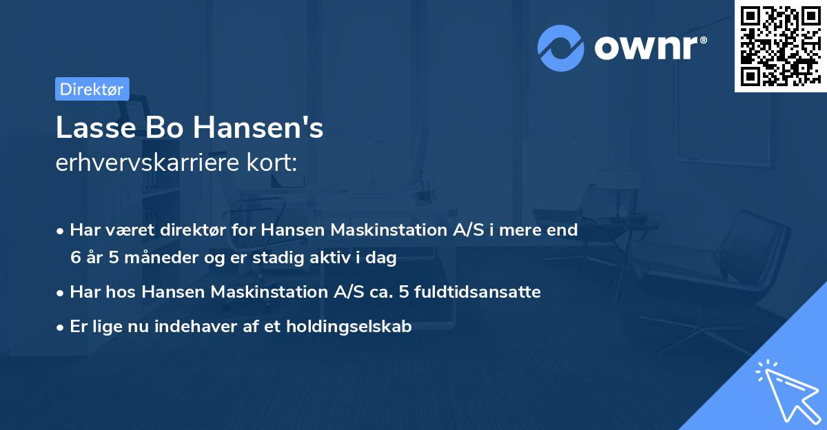 Lasse Bo Hansen's erhvervskarriere kort