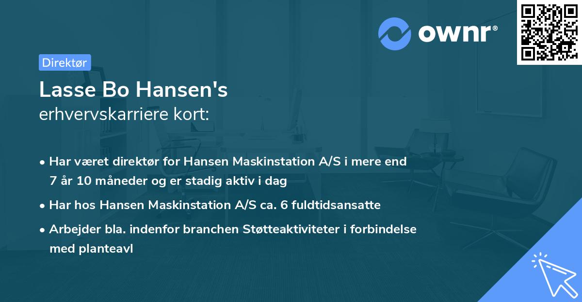 Lasse Bo Hansen's erhvervskarriere kort