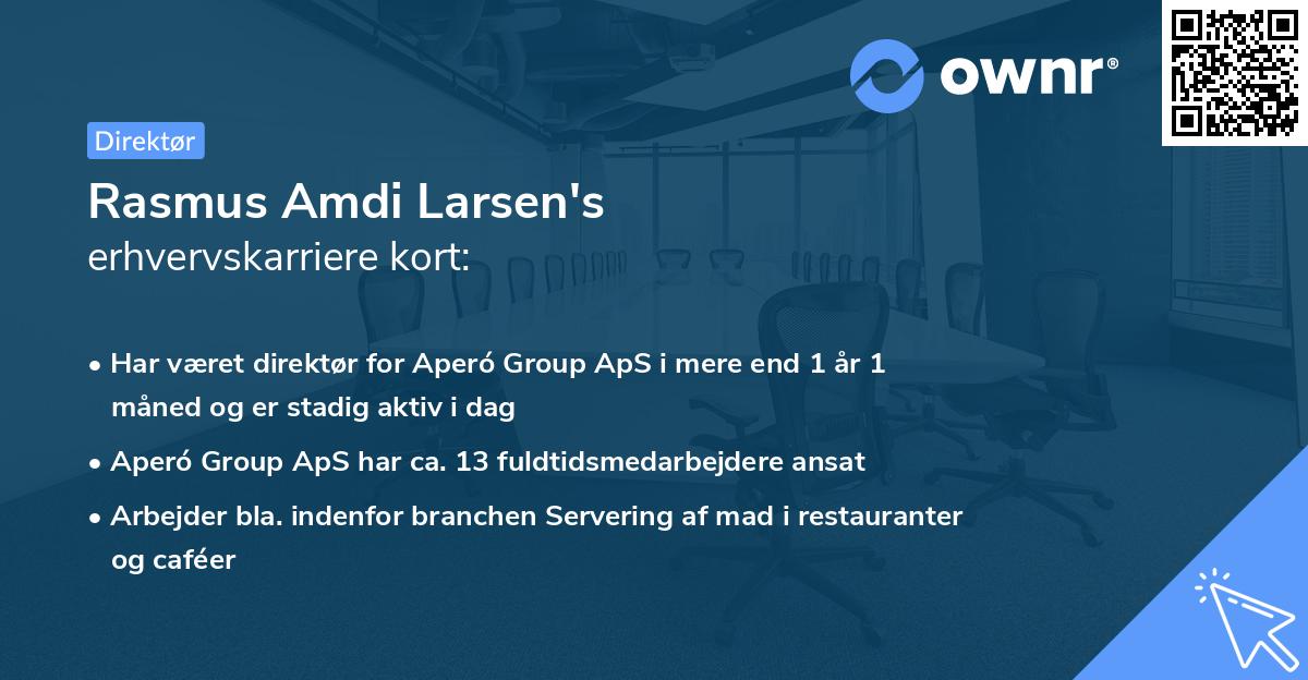 Rasmus Amdi Larsen's erhvervskarriere kort