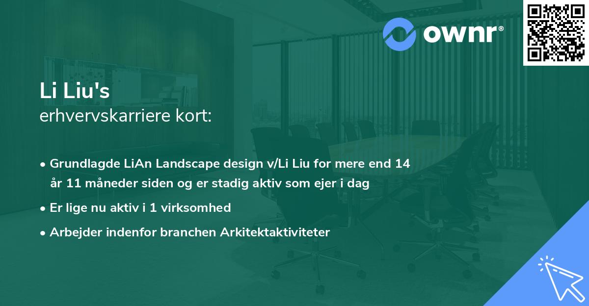 Li Liu's erhvervskarriere kort