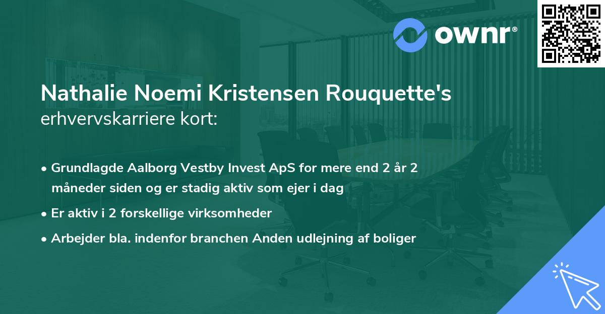 Nathalie Noemi Kristensen Rouquette's erhvervskarriere kort