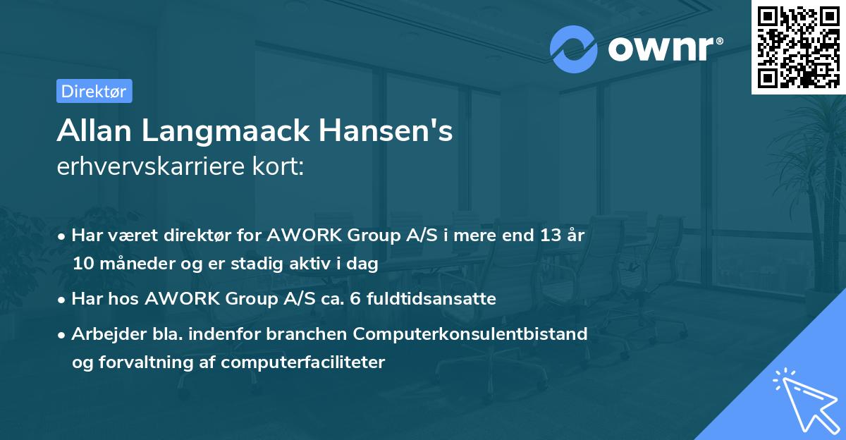 Allan Langmaack Hansen's erhvervskarriere kort