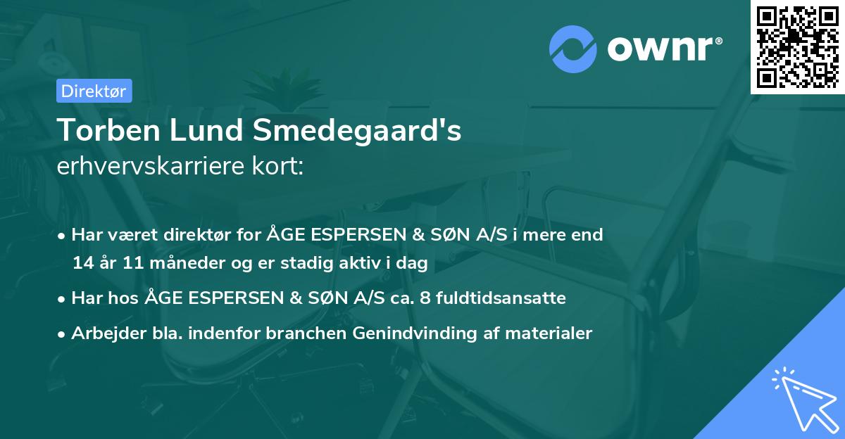 Torben Lund Smedegaard's erhvervskarriere kort