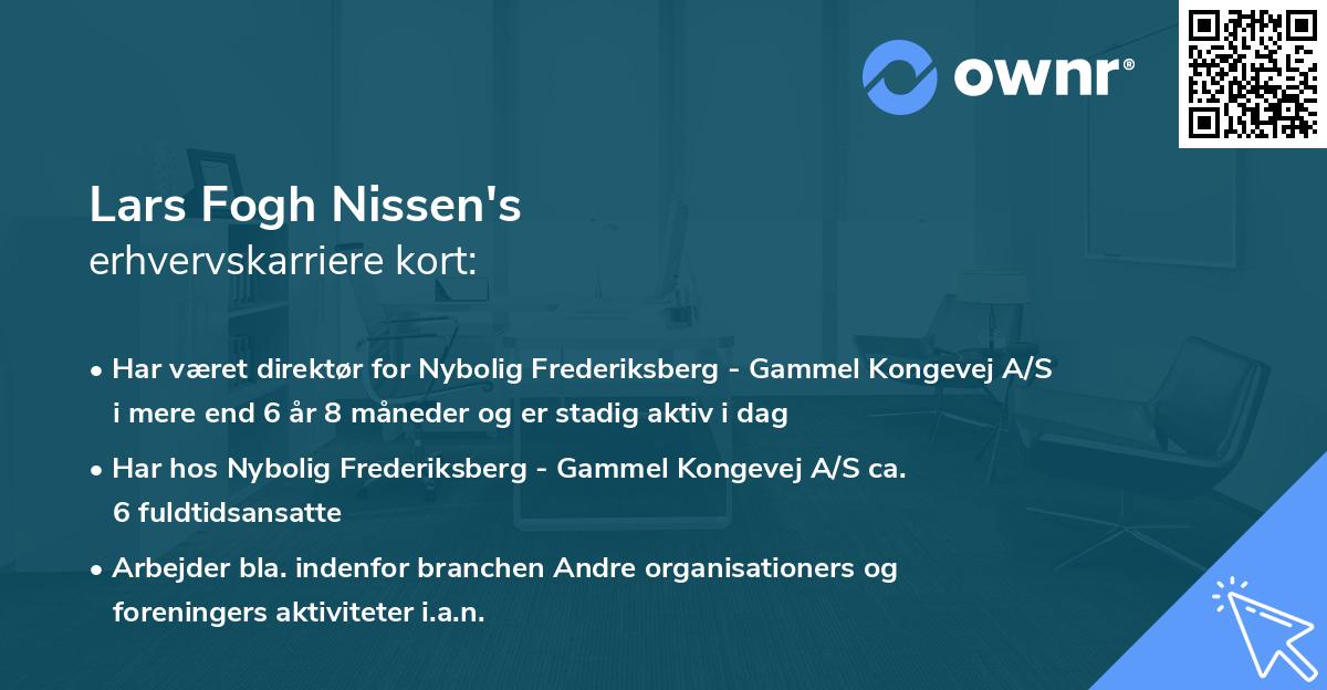 Lars Fogh Nissen's erhvervskarriere kort