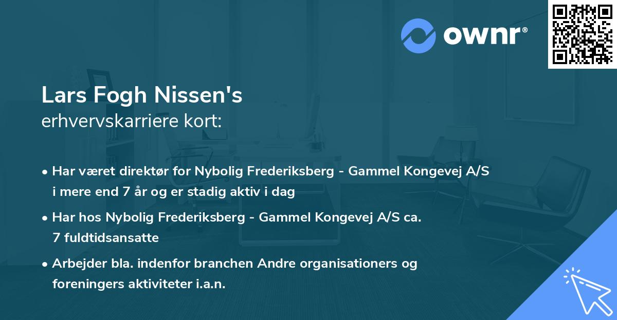Lars Fogh Nissen's erhvervskarriere kort