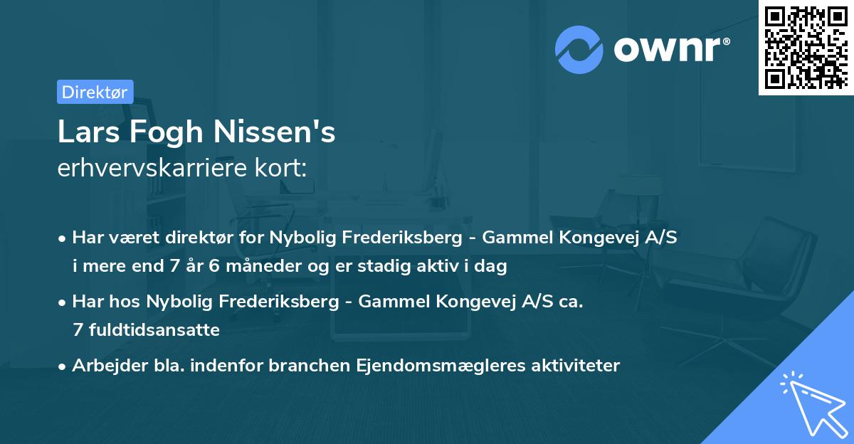 Lars Fogh Nissen's erhvervskarriere kort