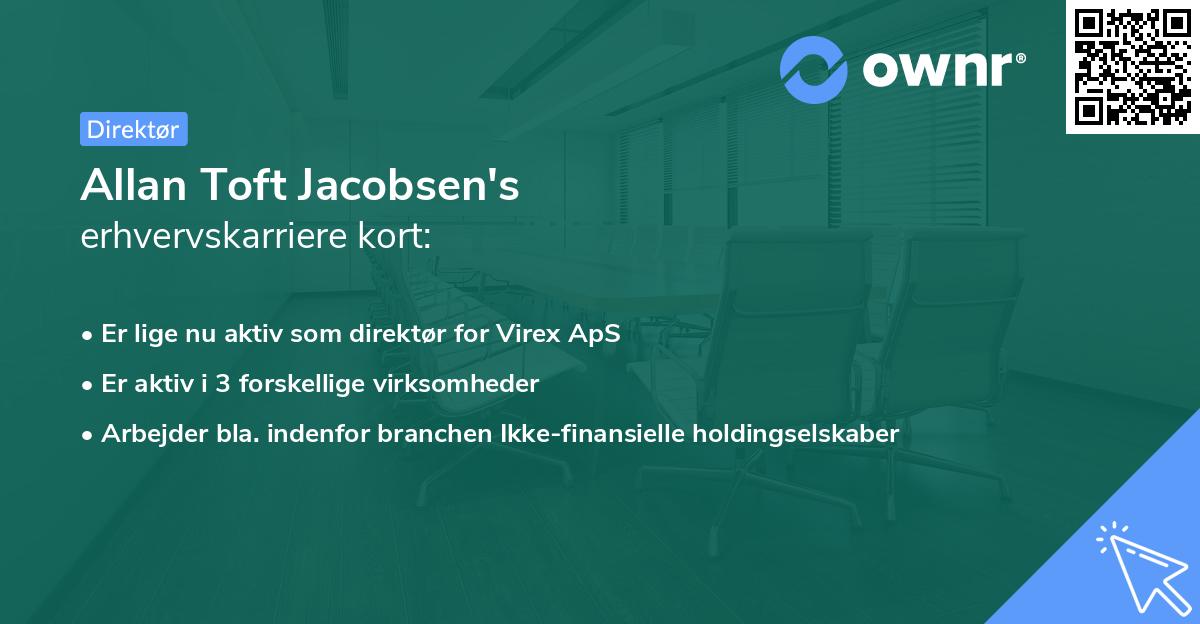 Allan Toft Jacobsen's erhvervskarriere kort