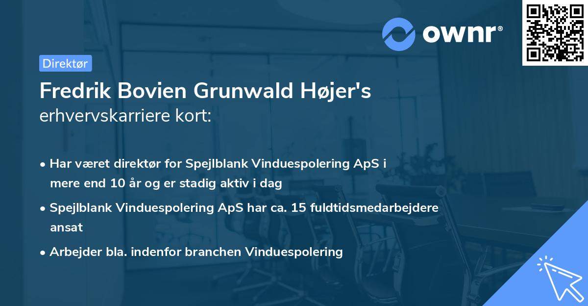 Fredrik Bovien Grunwald Højer's erhvervskarriere kort