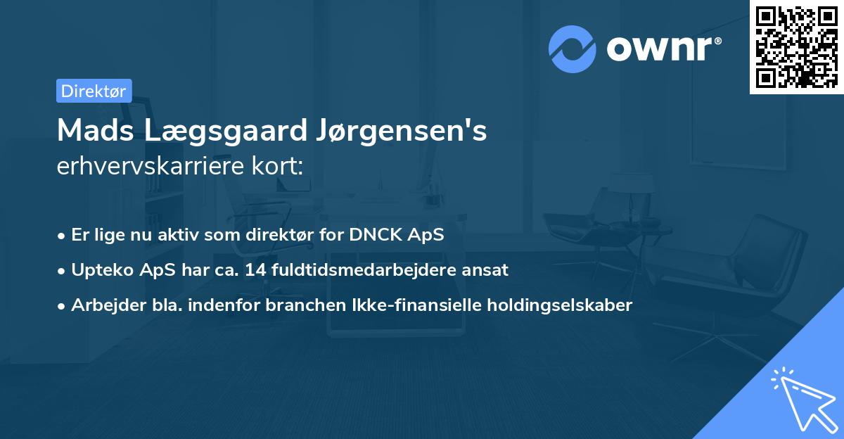 Mads Lægsgaard Jørgensen's erhvervskarriere kort