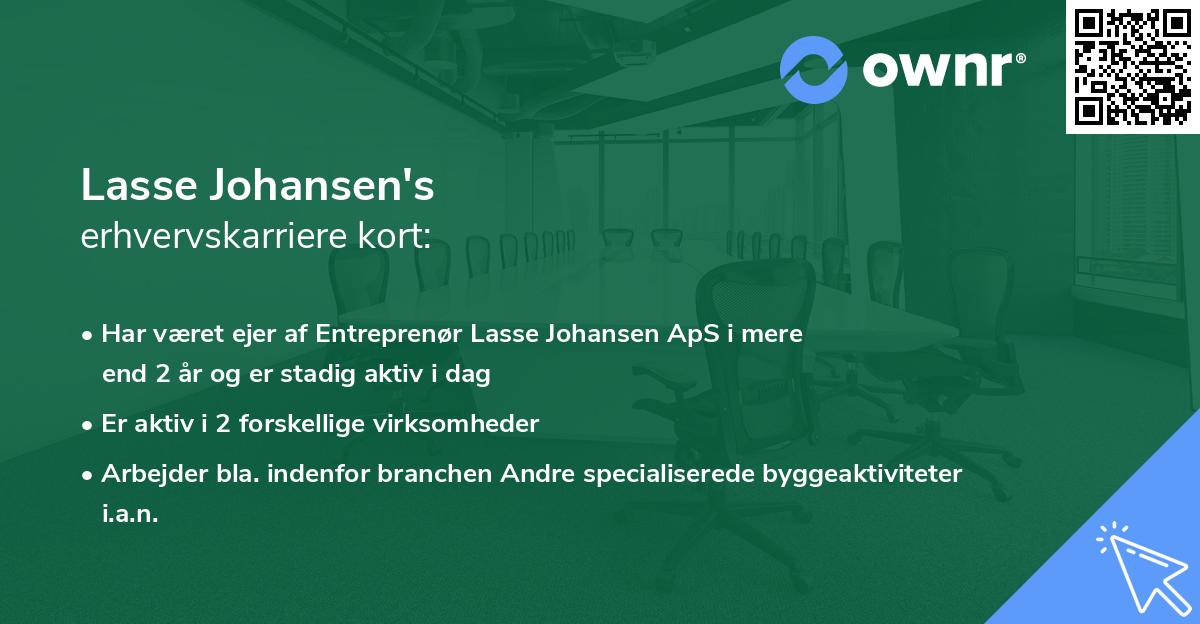 Lasse Johansen's erhvervskarriere kort