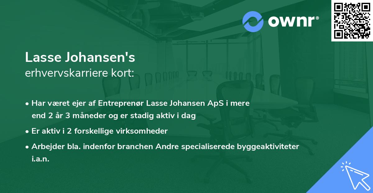 Lasse Johansen's erhvervskarriere kort