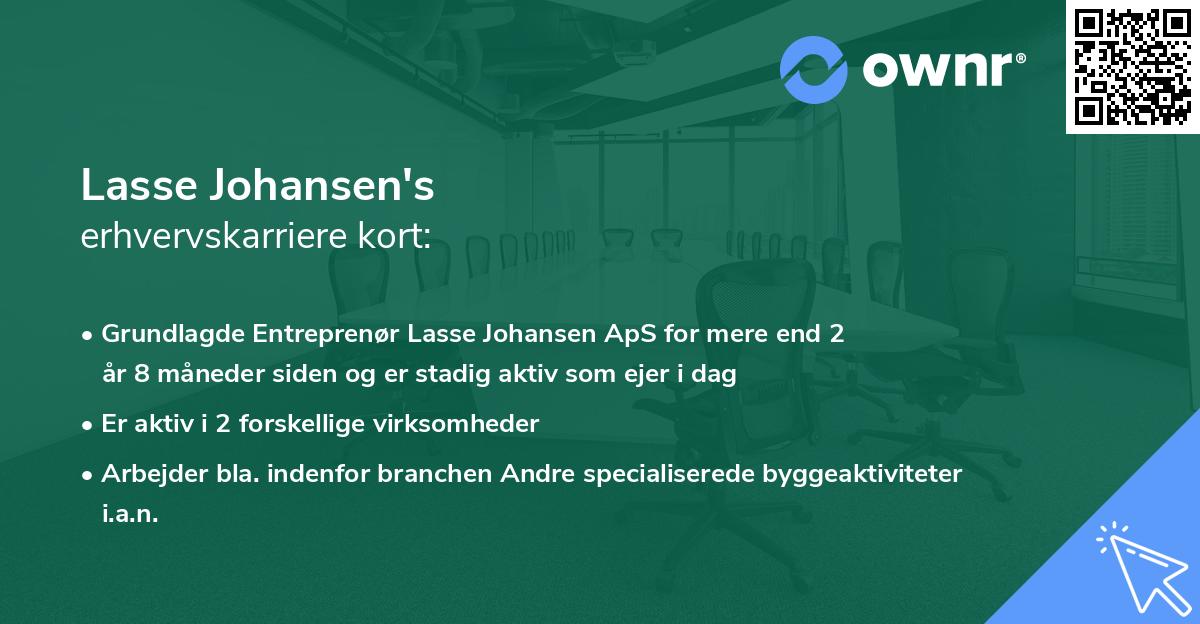 Lasse Johansen's erhvervskarriere kort