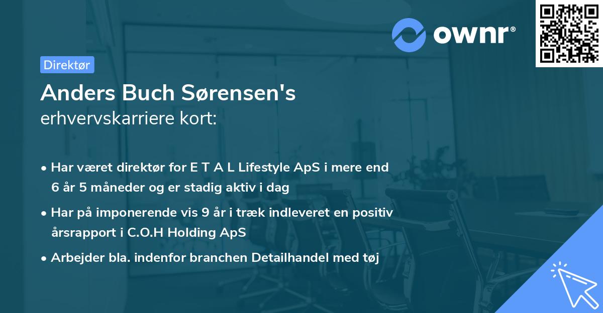 Anders Buch Sørensen's erhvervskarriere kort
