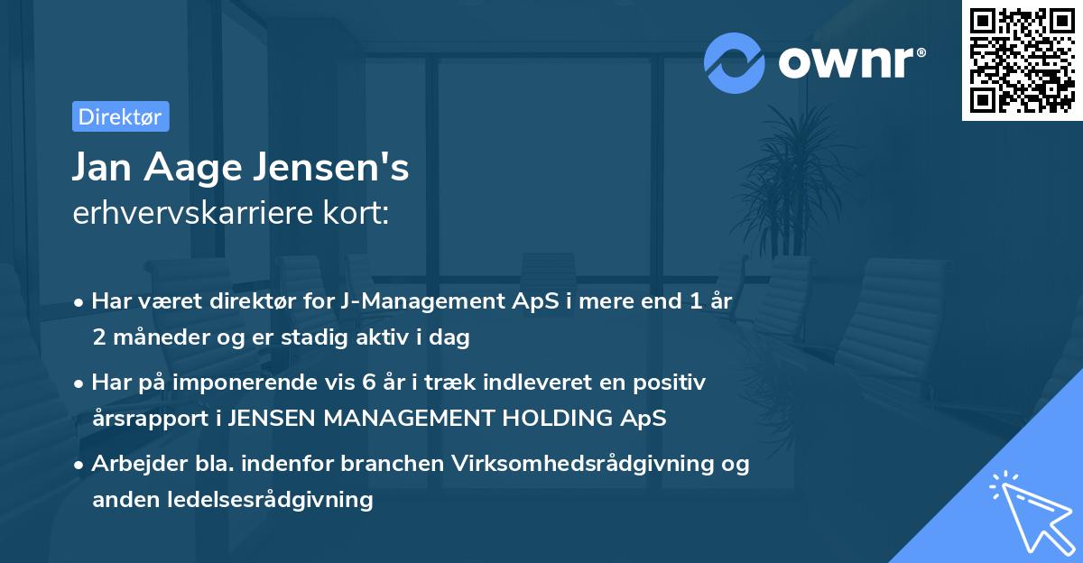Jan Aage Jensen's erhvervskarriere kort