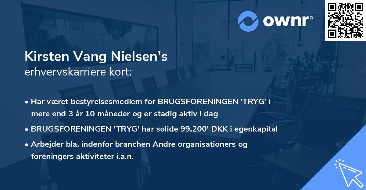 Kirsten Vang Nielsen's erhvervskarriere kort