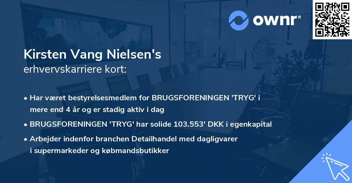 Kirsten Vang Nielsen's erhvervskarriere kort