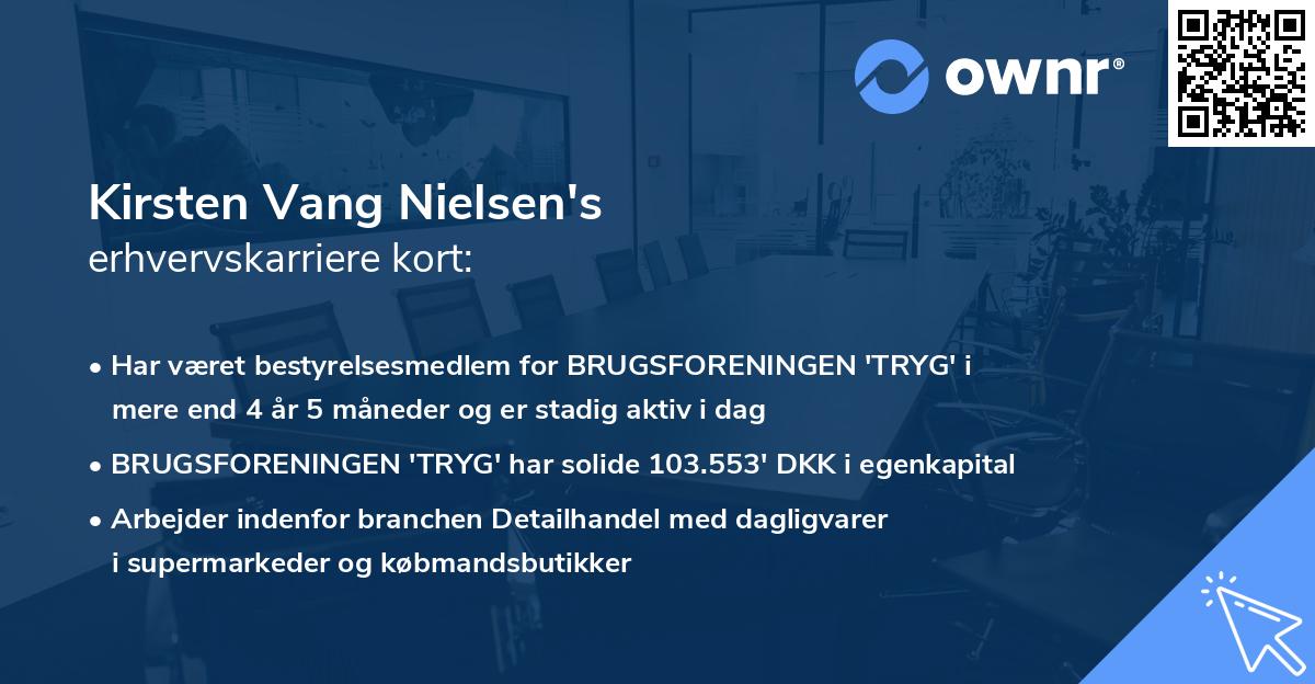 Kirsten Vang Nielsen's erhvervskarriere kort