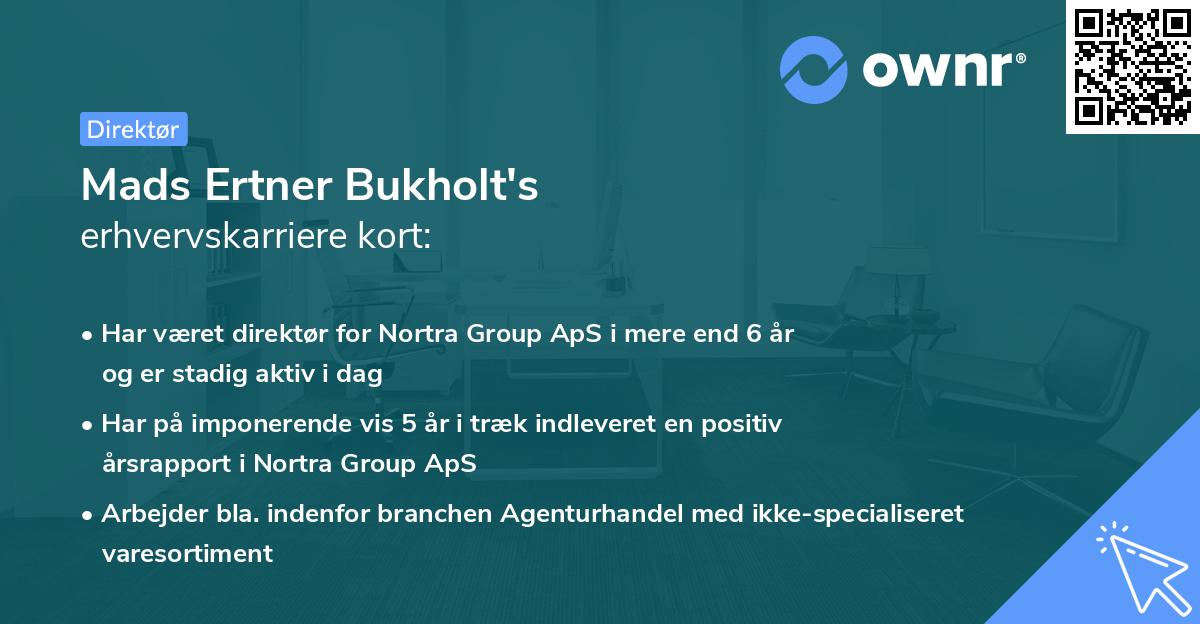 Mads Ertner Bukholt's erhvervskarriere kort