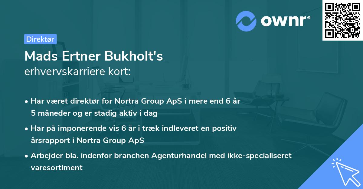 Mads Ertner Bukholt's erhvervskarriere kort