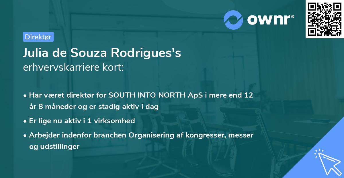 Julia de Souza Rodrigues's erhvervskarriere kort