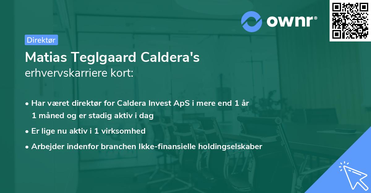 Matias Teglgaard Caldera's erhvervskarriere kort