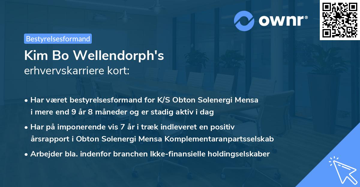 Kim Bo Wellendorph's erhvervskarriere kort