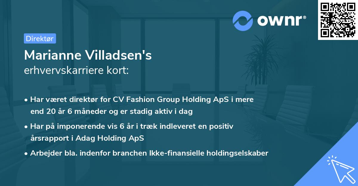 Marianne Villadsen's erhvervskarriere kort
