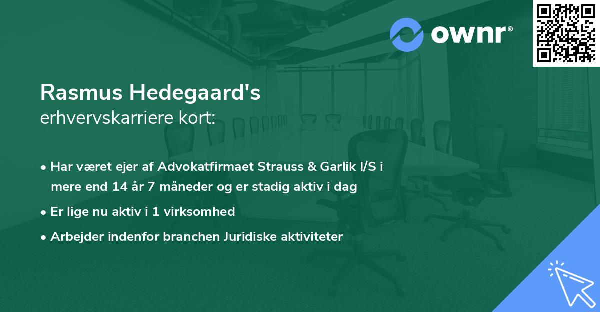 Rasmus Hedegaard's erhvervskarriere kort