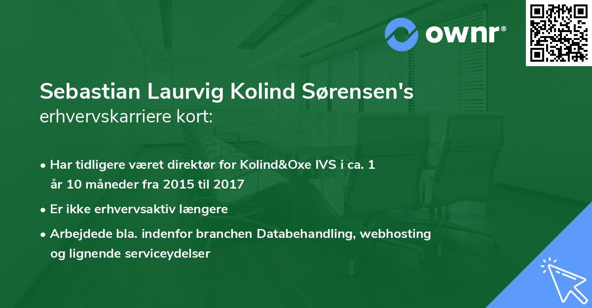 Sebastian Laurvig Kolind Sørensen's erhvervskarriere kort