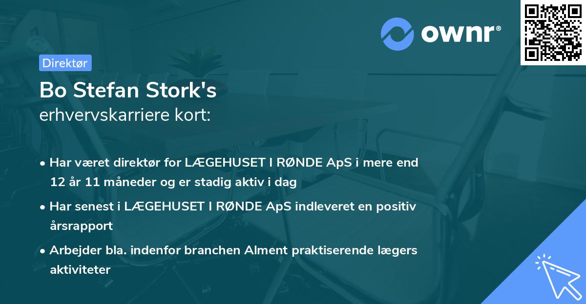Bo Stefan Stork's erhvervskarriere kort