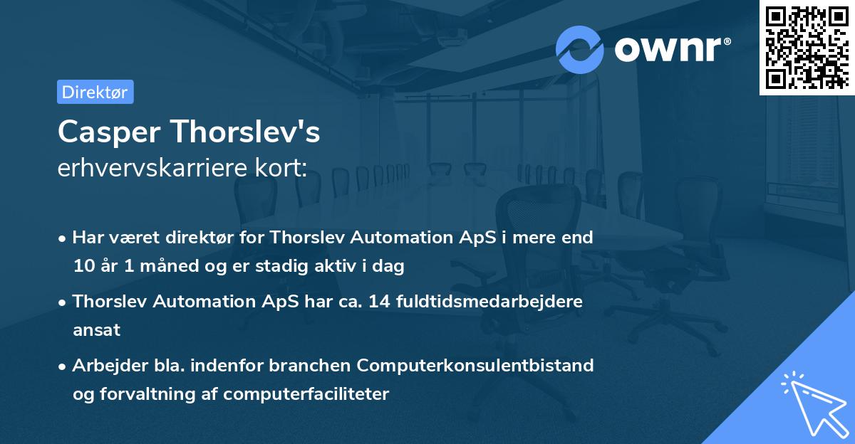 Casper Thorslev's erhvervskarriere kort