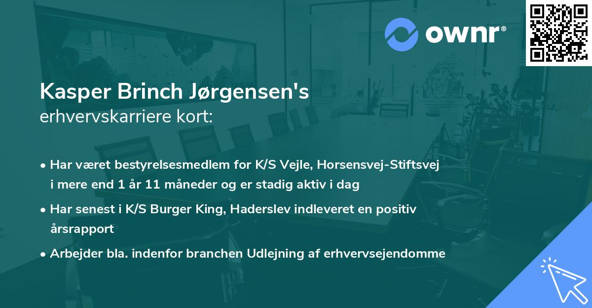 Kasper Brinch Jørgensen's erhvervskarriere kort