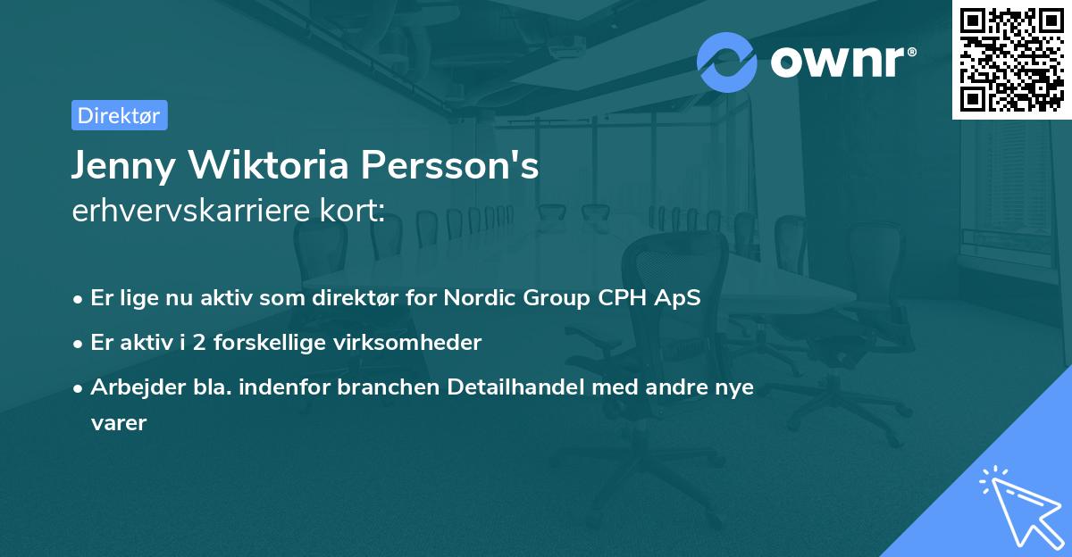 Jenny Wiktoria Persson's erhvervskarriere kort