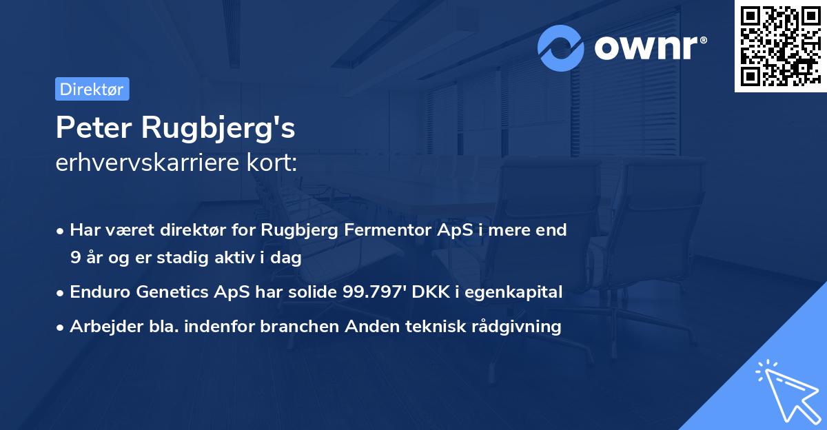 Peter Rugbjerg's erhvervskarriere kort