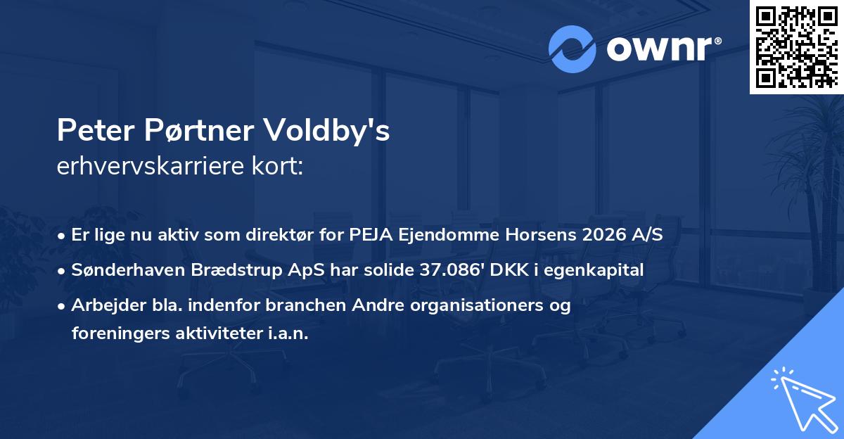 Peter Pørtner Voldby's erhvervskarriere kort